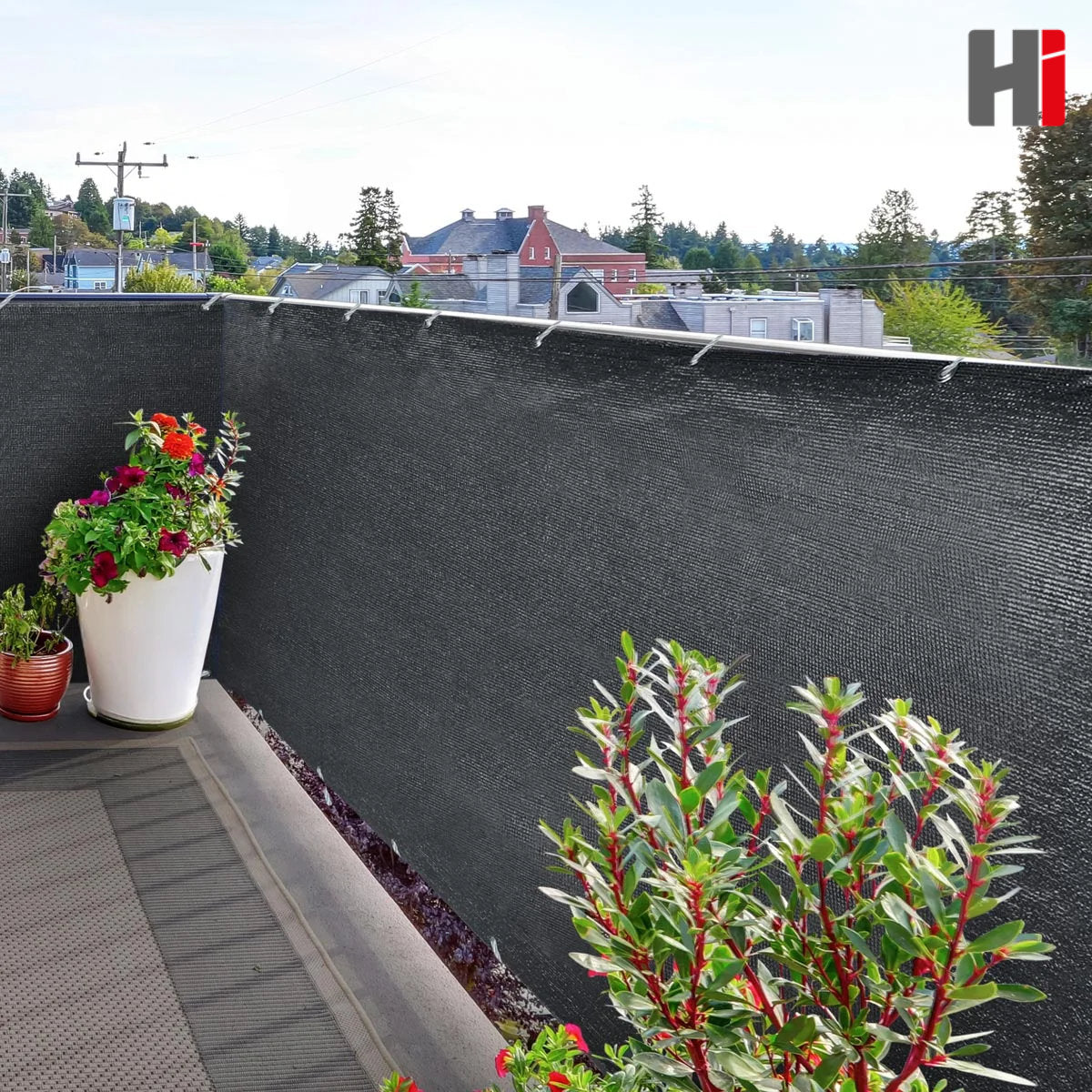 Haushalt International Balkonsichtschutz 5 × 0,9 m mit 24 Metallösen