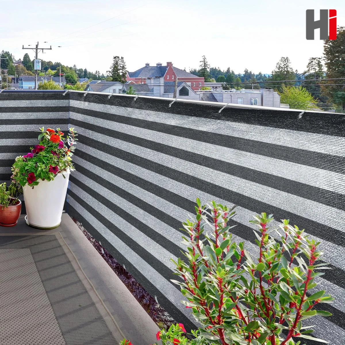 Haushalt International Balkonsichtschutz 5 × 0,9 m mit 24 Metallösen