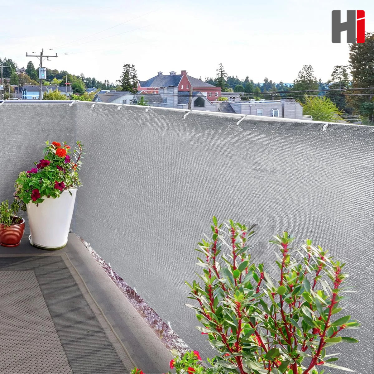 Haushalt International Balkonsichtschutz 5 × 0,9 m mit 24 Metallösen