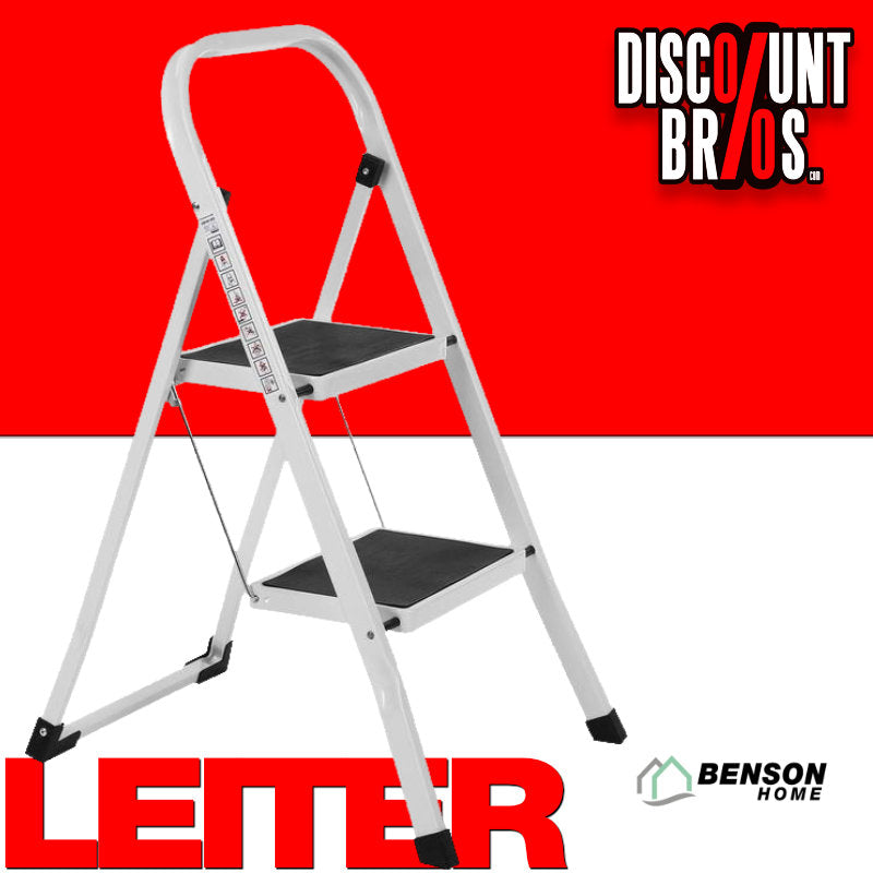 Klappleiter Haushaltsleiter Trittleiter Steighilfe 2 Stufen WEISS