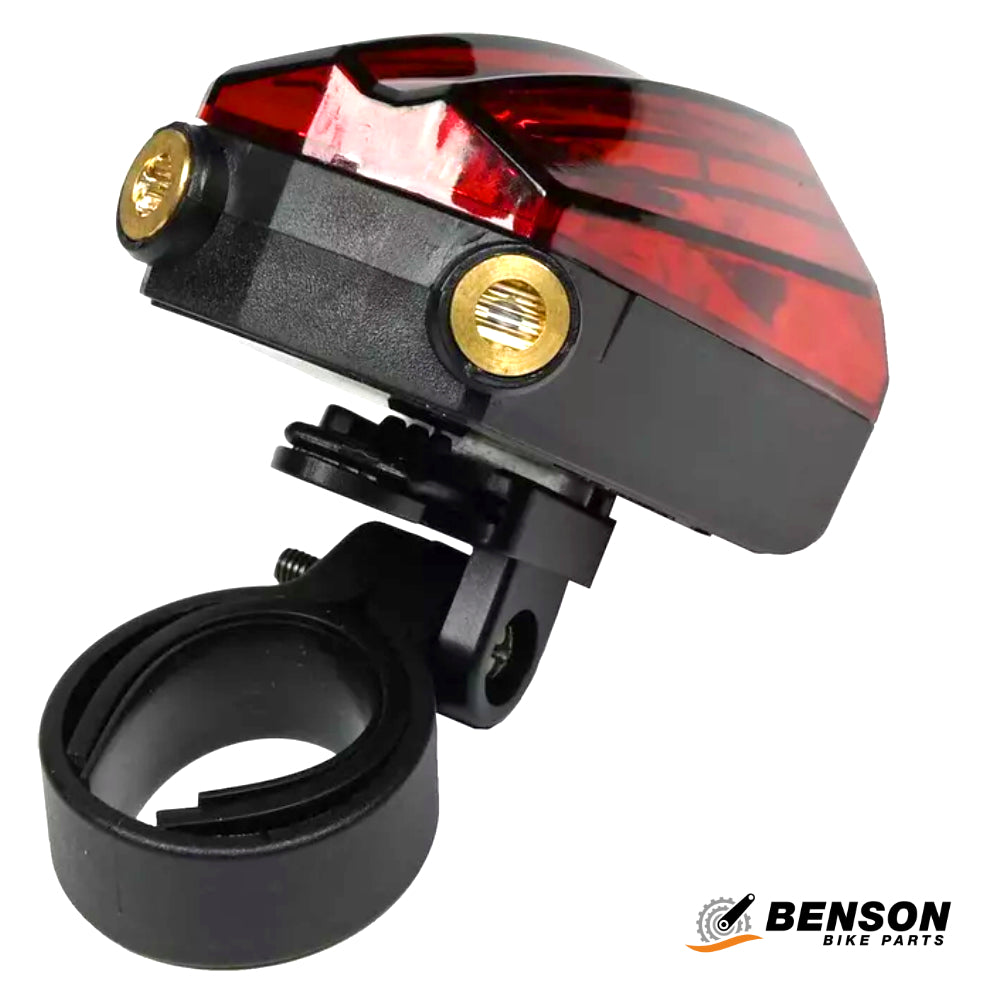 BENSON LED Fahrrad Rücklicht mit Laserfunktion und 5 Leuchtmodi