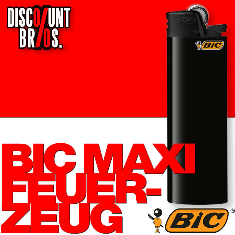 BIC® Einwegfeuerzeug MAXI FEUERZEUG Reibrad "All Black" SCHWARZ