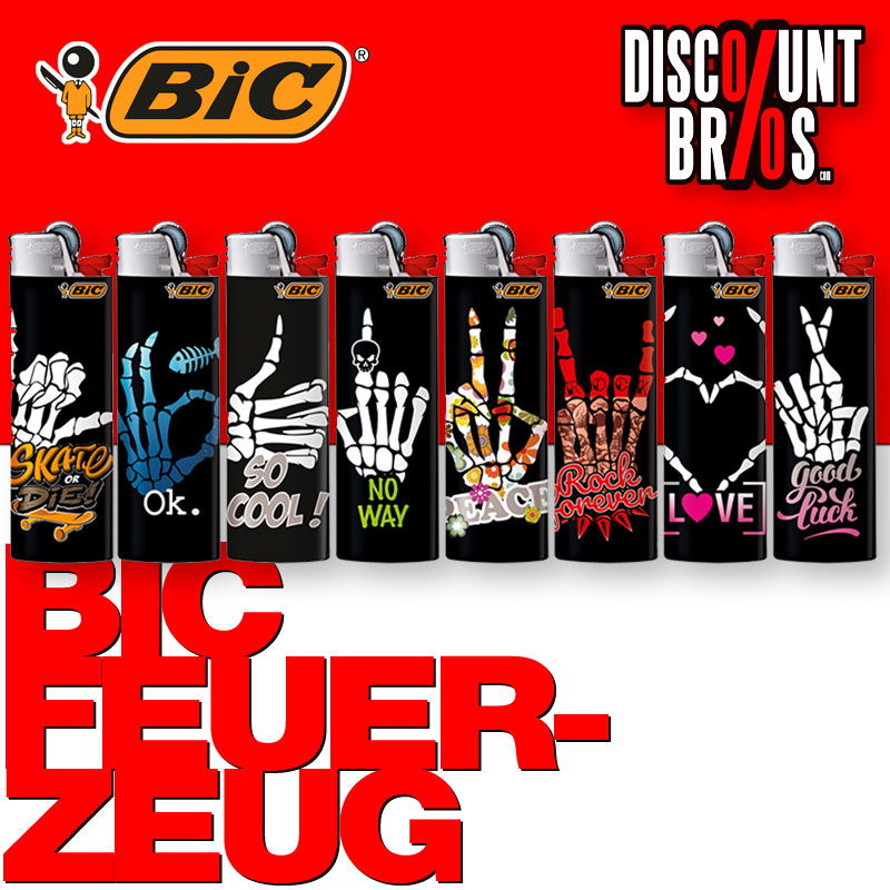 BIC® Einwegfeuerzeug MAXI FEUERZEUG Skull Hand