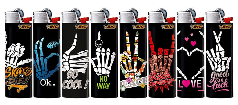 BIC® Einwegfeuerzeug MAXI FEUERZEUG Skull Hand