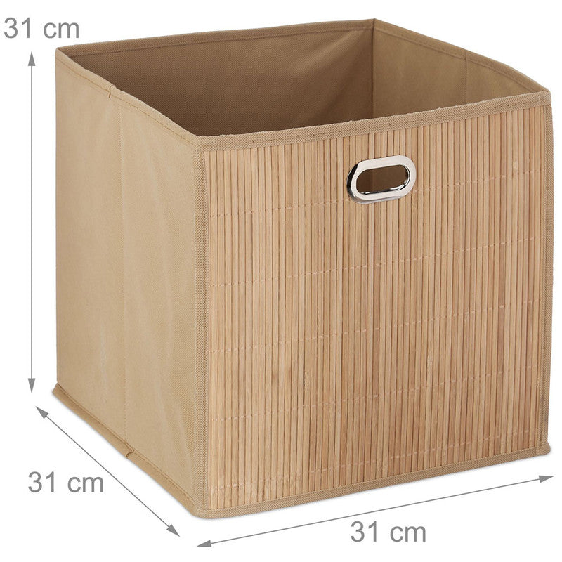 Box Schrankkorb REGALKORB Aufbewahrungskorb aus Bambus NATUR