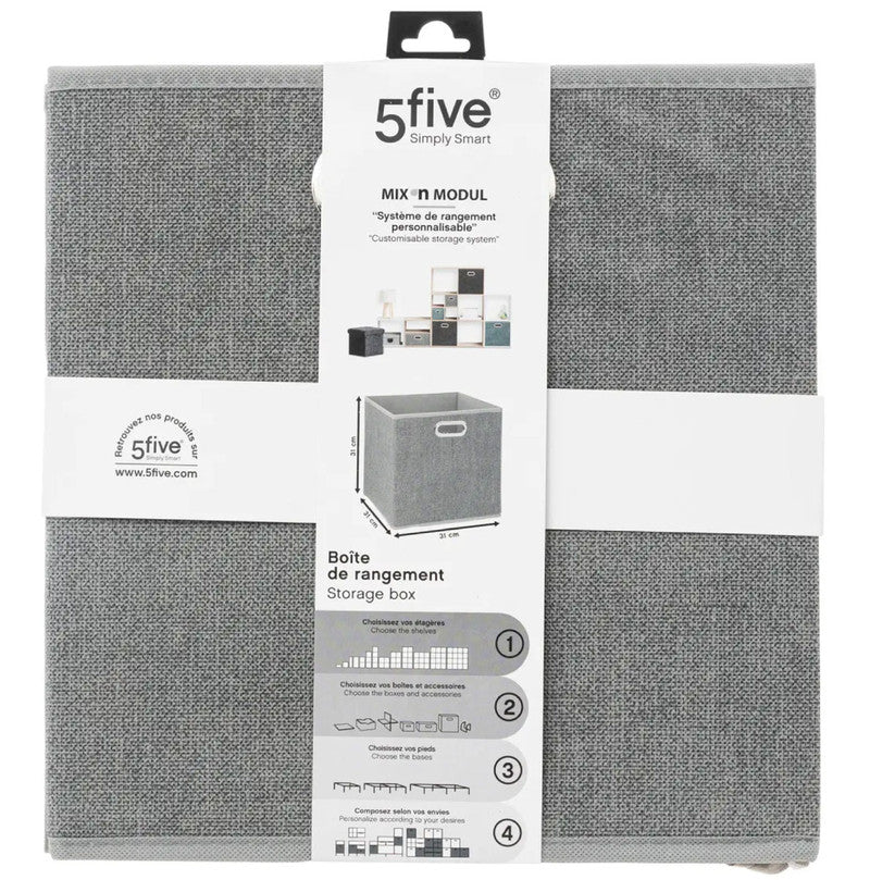 Box Schrankkorb REGALKORB Leinen Aufbewahrungskorb GRAU