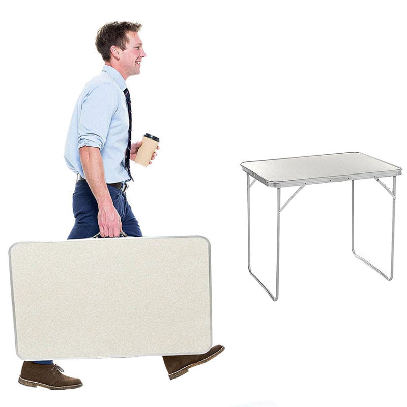 Campingtisch Mehrzwecktisch Klapptisch Universaltisch Faltbar 80 × 60 cm Beige