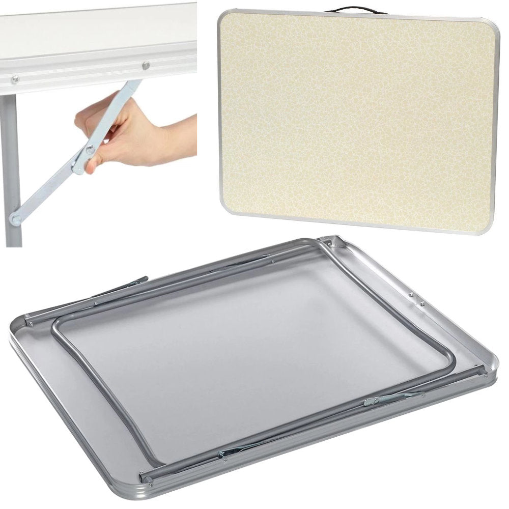Campingtisch Mehrzwecktisch Klapptisch Universaltisch Faltbar 80 × 60 cm Beige