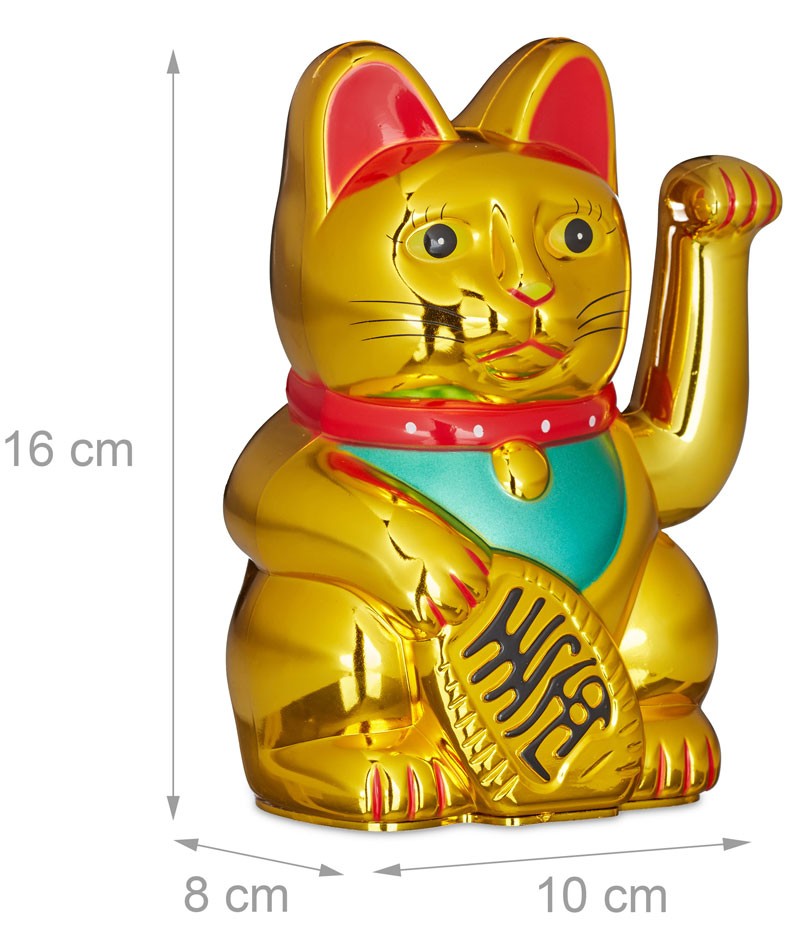 Maneki Neko GLÜCKS-KATZE Winkekatze 16cm