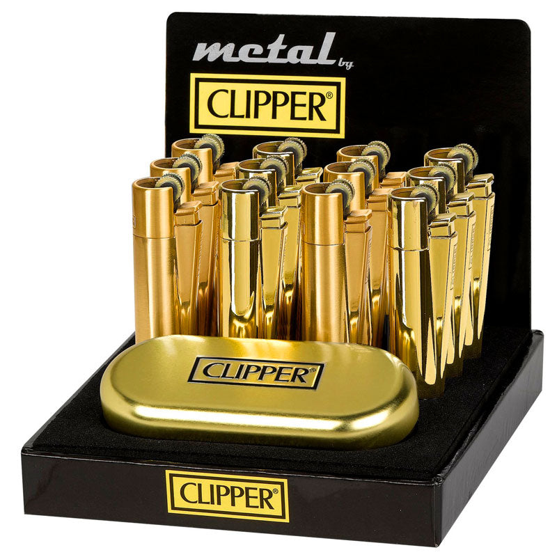 Clipper® METALL FEUERZEUG Mehrwegfeuerzeug GOLD