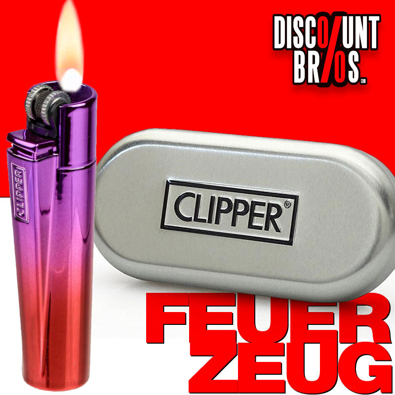 Clipper® METALL FEUERZEUG Mehrwegfeuerzeug PINK GRADIENT