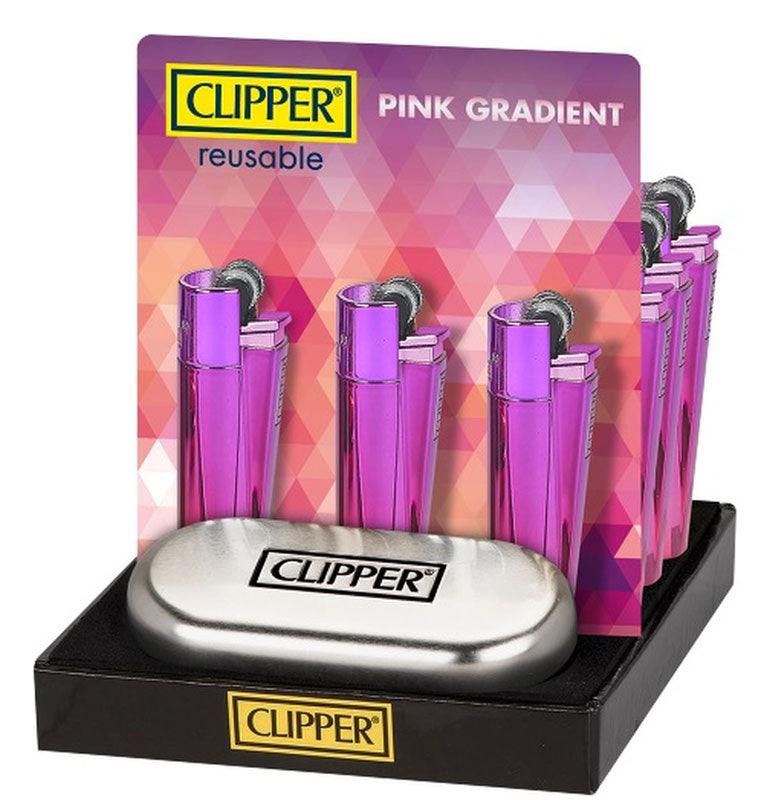 Clipper® METALL FEUERZEUG Mehrwegfeuerzeug PINK GRADIENT
