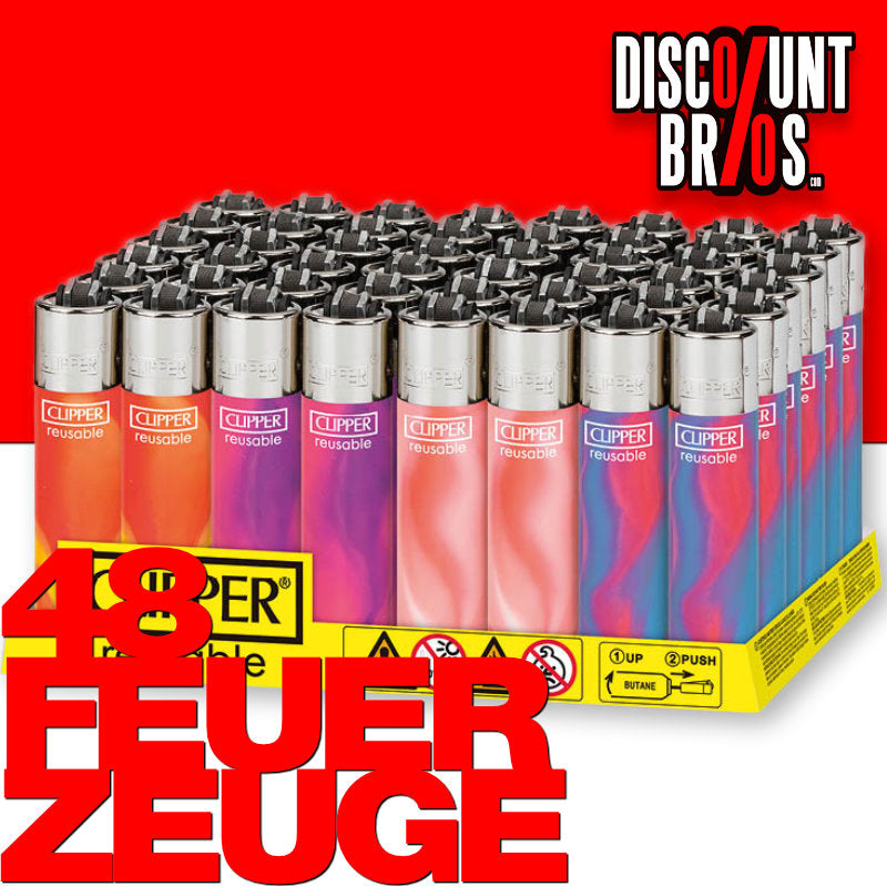 CLIPPER Large PINK NEBULA Feuerzeug, einzeln, 10er-Set oder 48er-Display