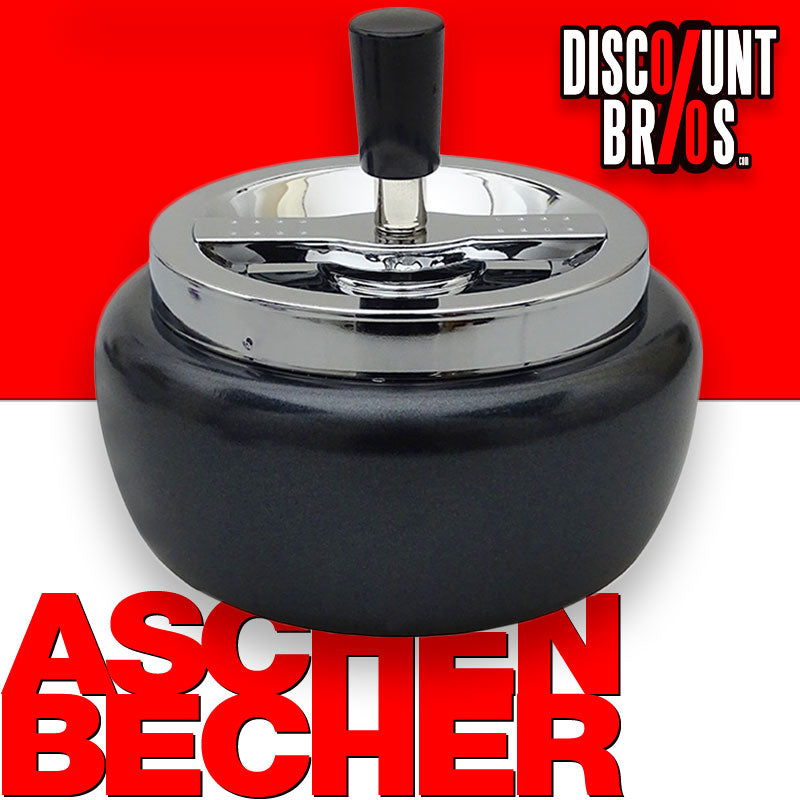 XL DREH-ASCHENBECHER Aschenbecher Drehaschenbecher BLAU-SCHWARZ METALLIC Ø13cm