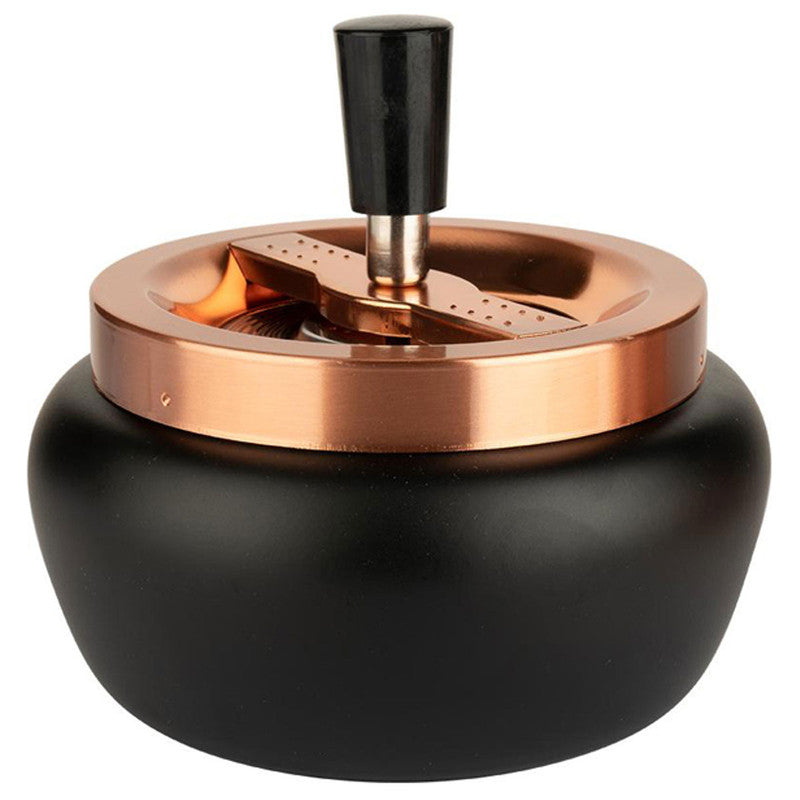 XL DREH-ASCHENBECHER Aschenbecher Drehaschenbecher SCHWARZ-KUPFER Ø13cm
