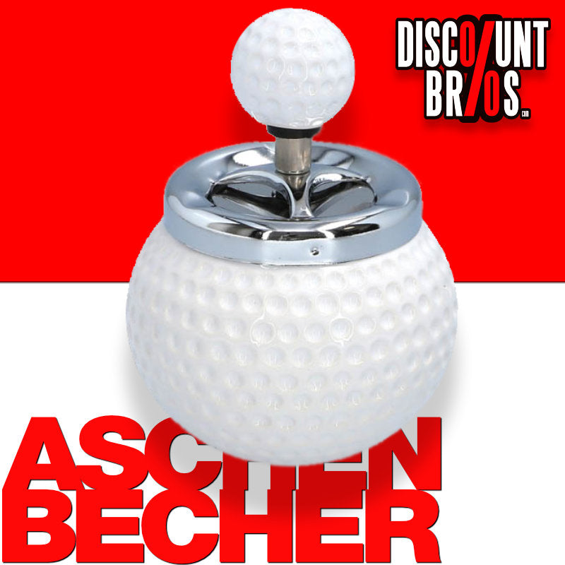 Golf-Ball DREH-ASCHENBECHER Golfball Aschenbecher Drehaschenbecher Ø9,5cm