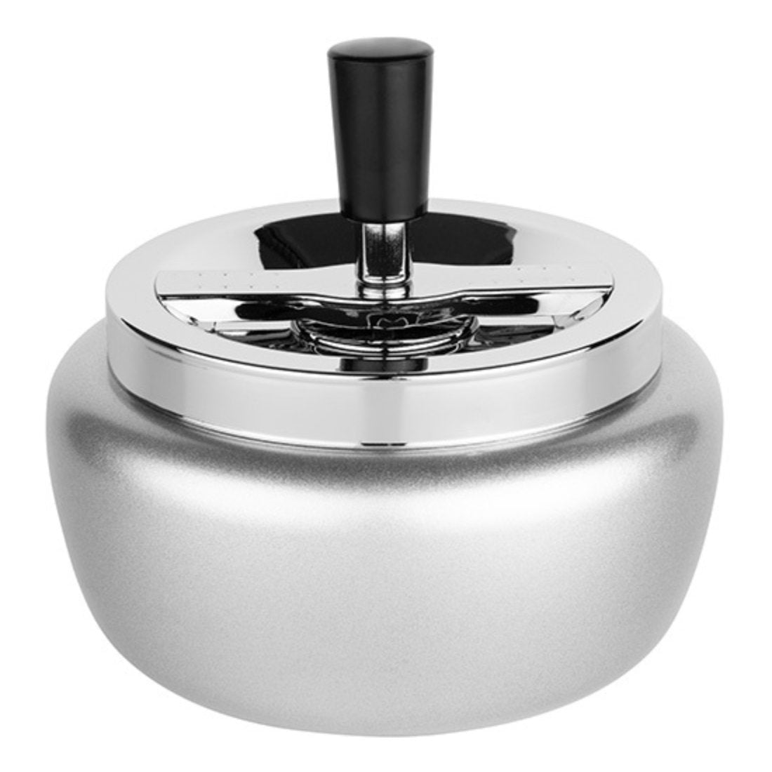 XL DREH-ASCHENBECHER Aschenbecher Drehaschenbecher SILBER Ø13cm ZORR