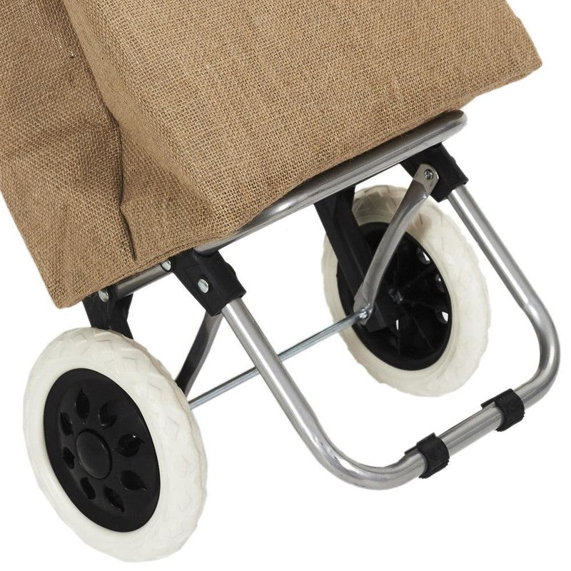 Einkaufstrolley EINKAUFSWAGEN Einkaufsroller Transportroller mit Jutetasche