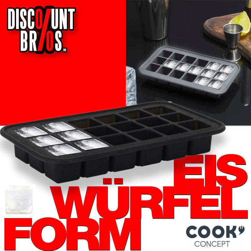 COOK CONCEPT Silikon EISWÜRFELFORM CUBE 2,5cm auch geeignet als Backform und Pralinéform