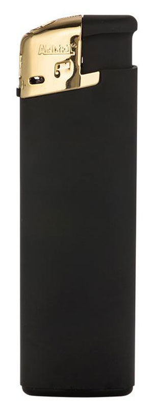 50 Stk. Elektronik FEUERZEUG Mattschwarz + Gold nachfüllbar in Verkaufsdisplay