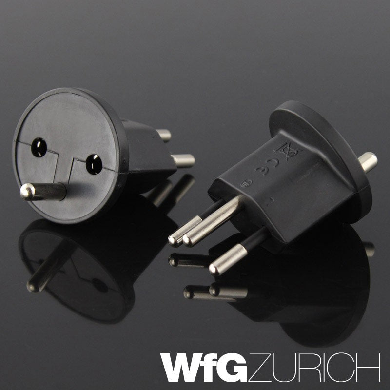 Permanent Fix-Adapter Stecker SCHUKO (Typ F CEE 7) zu Schweiz (T12) Fixadapter 3-polig