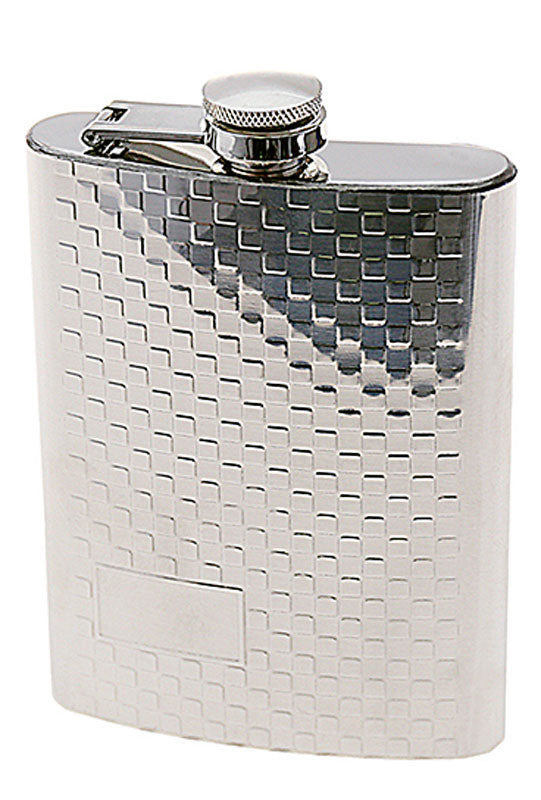 Geschenk-Set Flachmann 6-teilig Chrom Karo 8oz