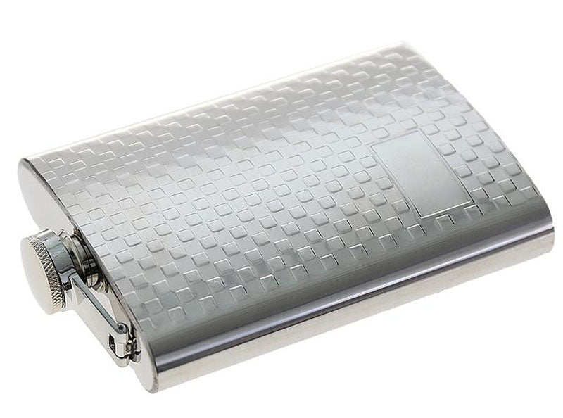 Geschenk-Set Flachmann 6-teilig Chrom Karo 8oz