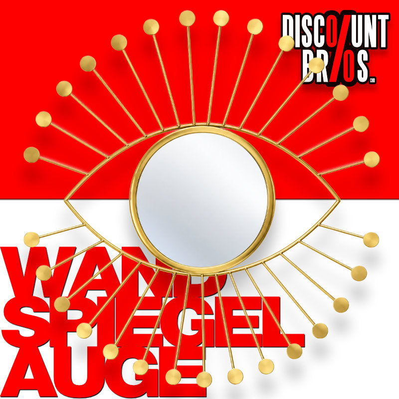 Florissima Wandspiegel Auge, Metall gold, 50 cm