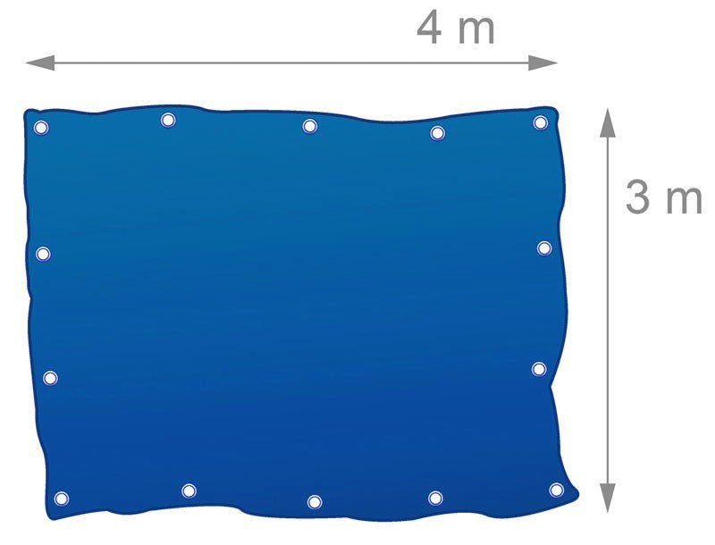 xxg/m² Gewebeplane ABDECKPLANE Blache Plane mit Ösen 4×3m BLAU