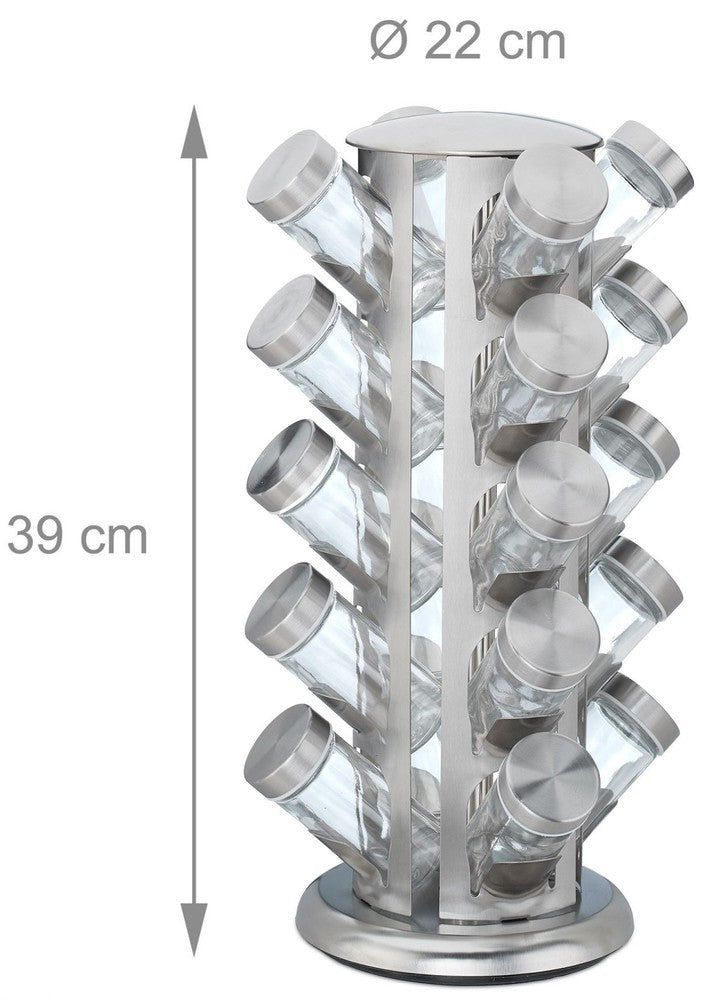 Gewürzregal GEWÜRZSTÄNDER Gewürzkarussell Ständer mit 20 Gläsern