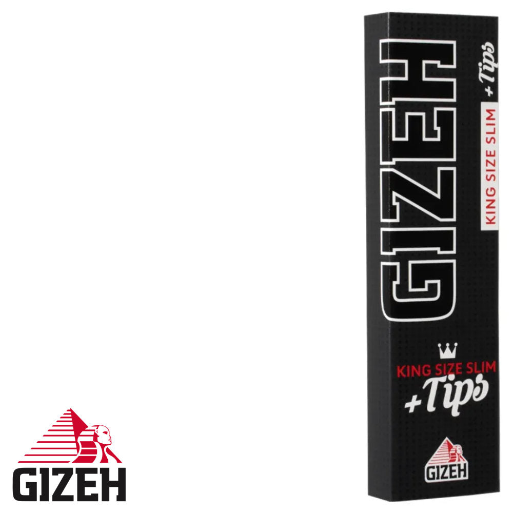 10 × GIZEH Black King Size Slim Papers + Tips im 10er-Pack