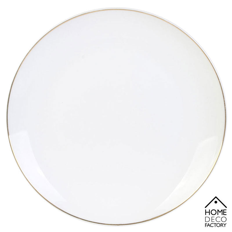 Kleiner weisser TELLER mit Goldrand – Frühstücks- oder Dessertteller aus Porzellan von HOME DECO FACTORY Ø20cm