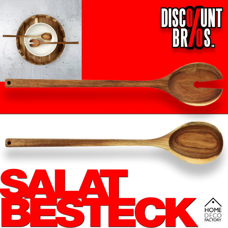 Home Deco Factory Salatbesteck aus Akazienholz, 36 cm, 2-teilig