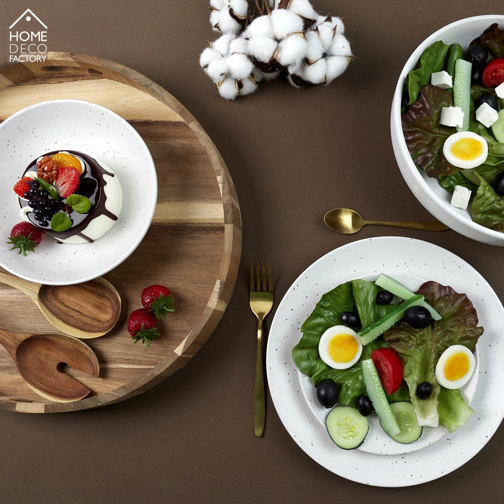 Home Deco Factory Salatbesteck aus Akazienholz, 36 cm, 2-teilig