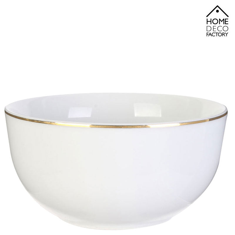 Weisse SCHALE mit Goldrand – Schüssel aus Porzellan von HOME DECO FACTORY 50cl