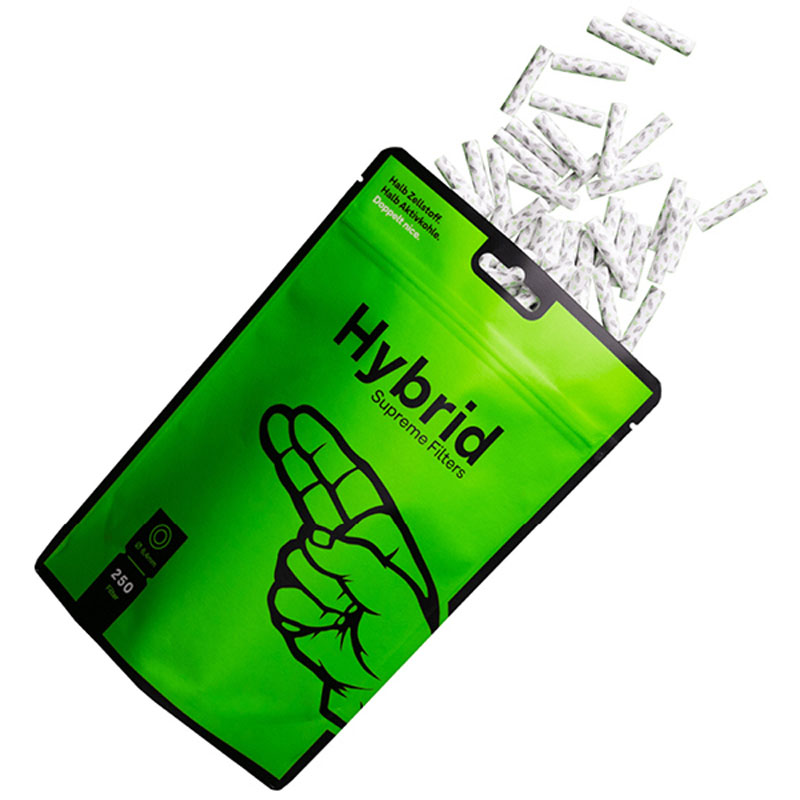 250 Stk. Hybrid Supreme Filters AKTIVKOHLEFILTER 6,4mm EXTRA-SLIM