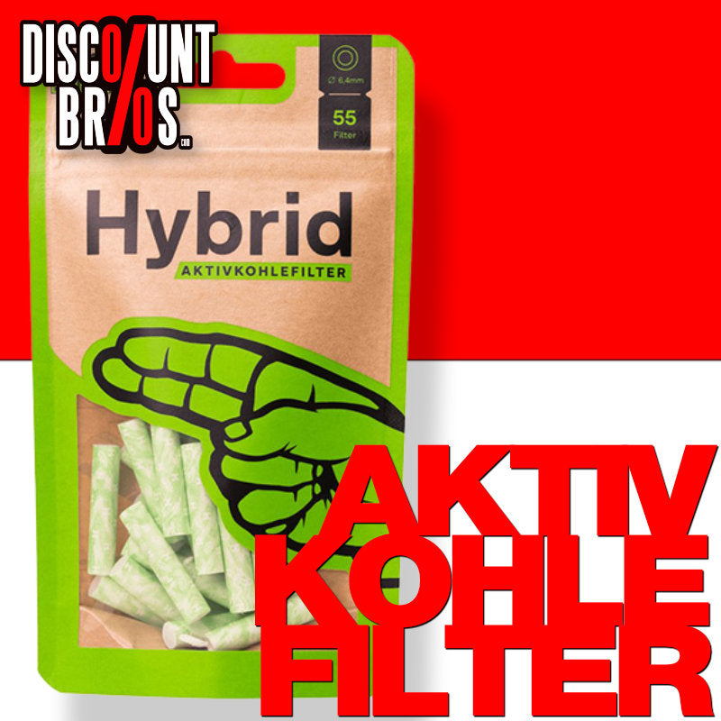 Hybrid Supreme AKTIVKOHLEFILTER 6.4 mm Extra Slim (55 Stück) – Special Edition – Grün