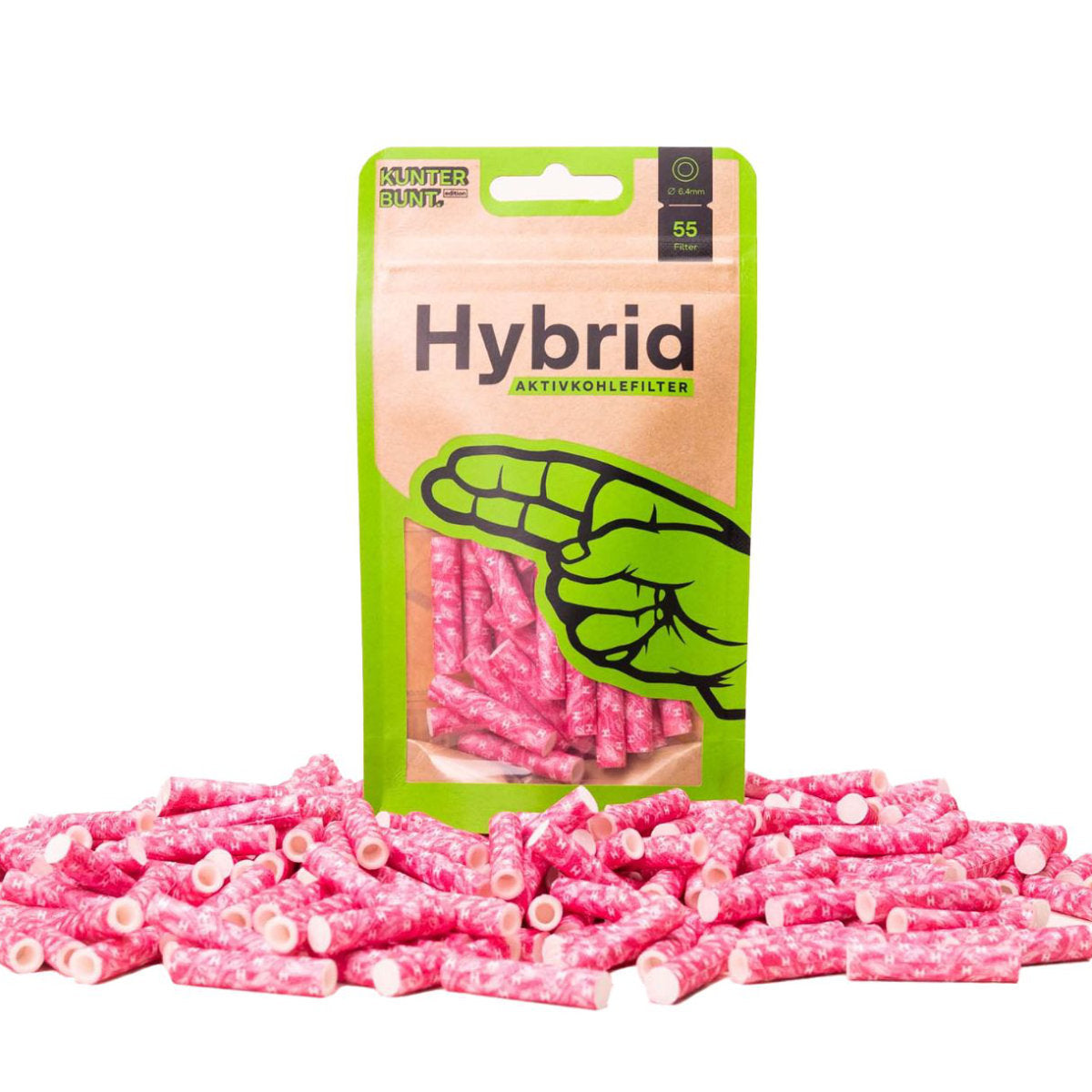 Hybrid Supreme AKTIVKOHLEFILTER 6.4 mm Extra Slim (55 Stück) – Special Edition – Magenta
