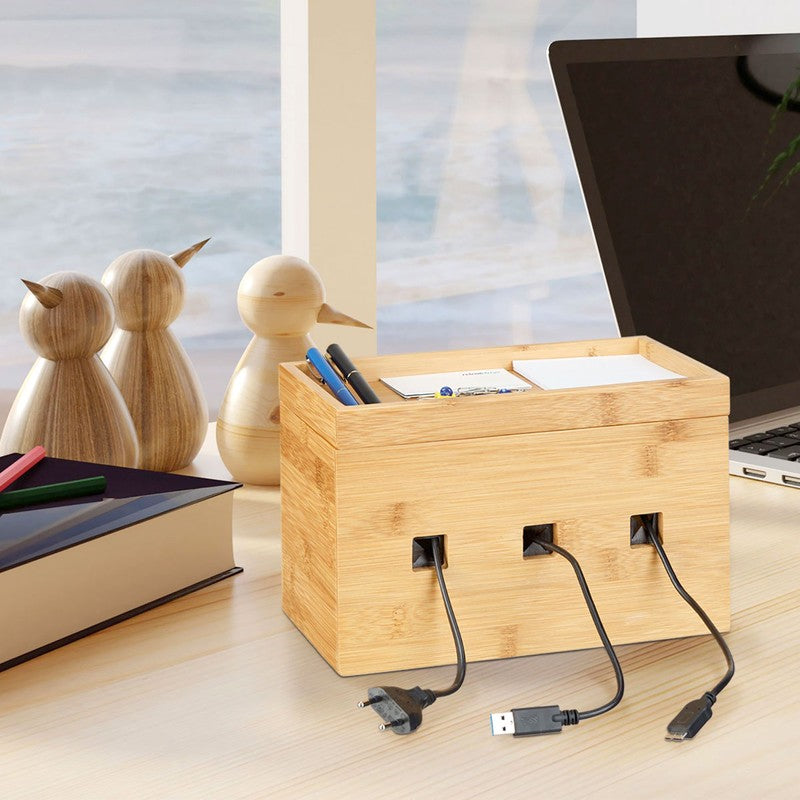 KABELBOX Ladestation Organzier Bambus Holz