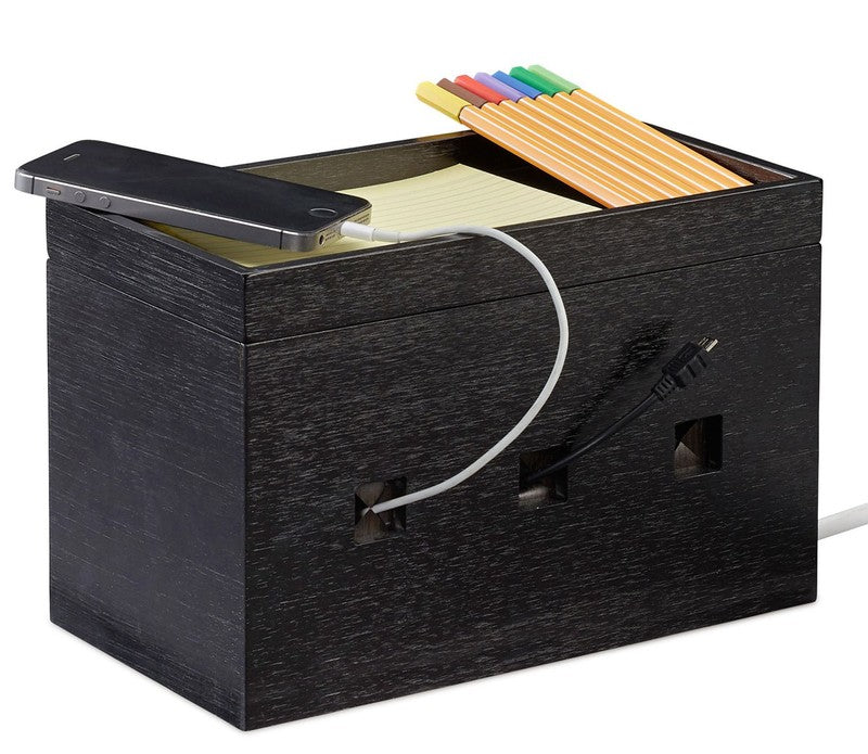 KABELBOX Ladestation Organzier Bambus Holz