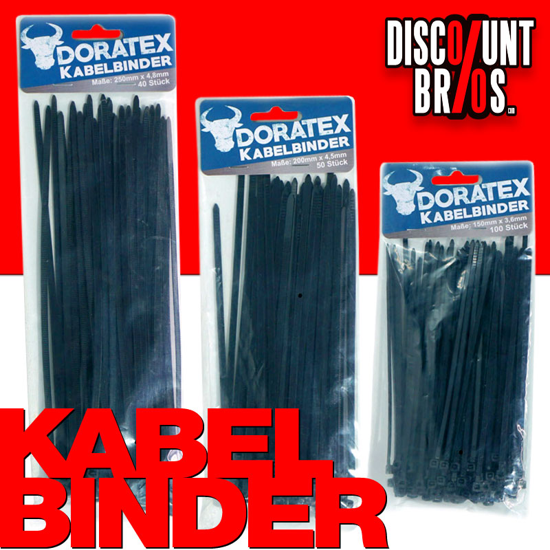 Mehrzweck KABELBINDER in verschiedenen Grössen SCHWARZ