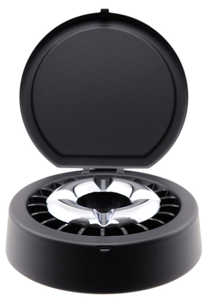 Aschenbecher mit Deckel KLAPP-ASCHENBECHER Ascher SCHWARZ Ø14cm