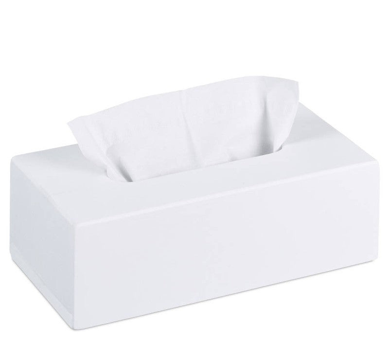 Bambus KOSMETIKTÜCHERBOX ovale Öffnung WEISS 24 cm