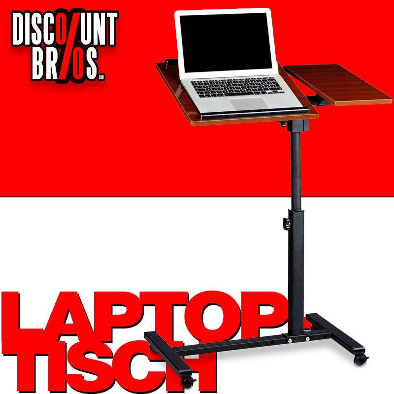 Mobiler Beistelltisch LAPTOPTISCH II Stehtisch Stehpult Notebooktisch MAHAGONI