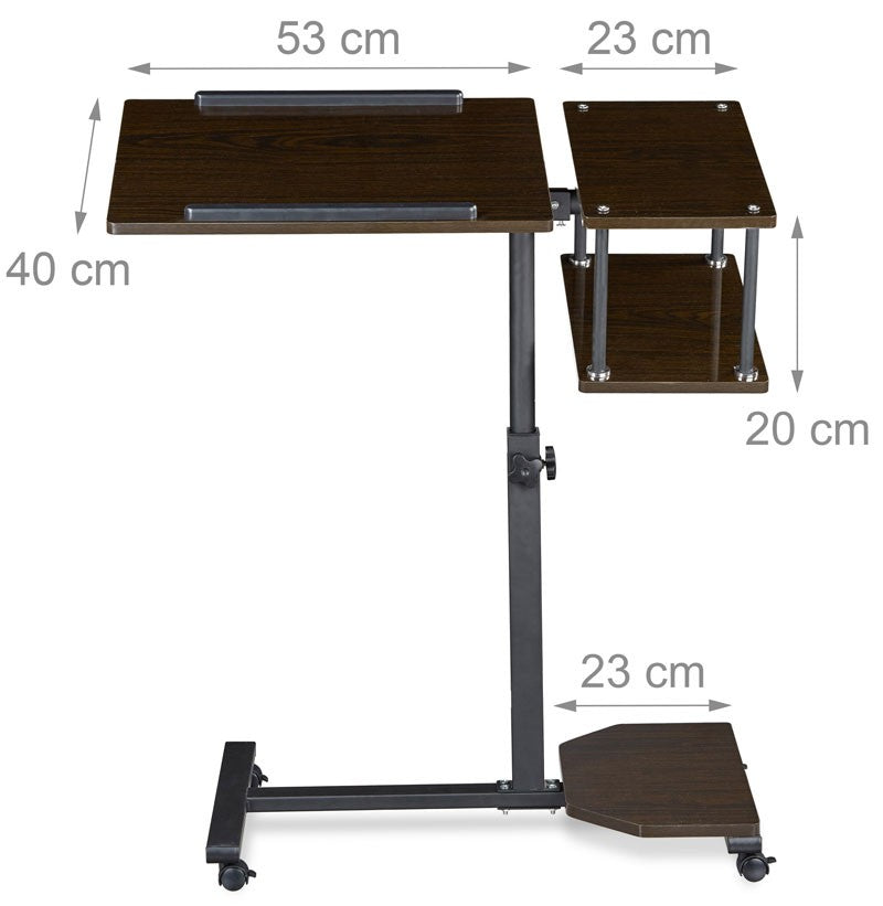Mobiler Beistelltisch XL LAPTOPTISCH Stehtisch Stehpult Notebooktisch SCHWARZ