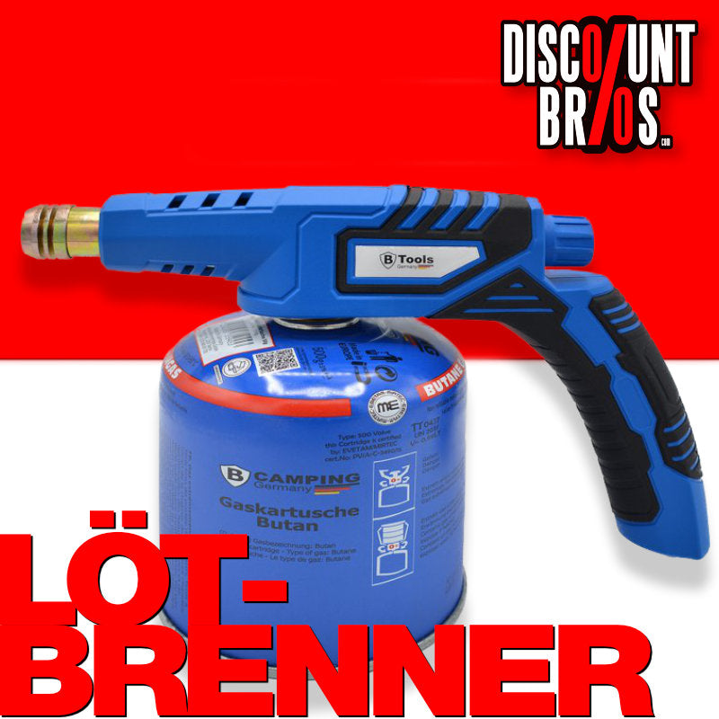 B-TOOLS Gasbrenner Lötbrenner Lötpistole Lötlampe für Schraubventil-Gaskartuschen