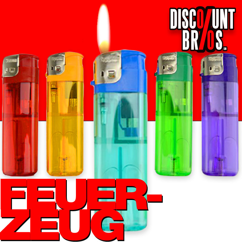 Elektronik FEUERZEUG farbig transparent nachfüllbar