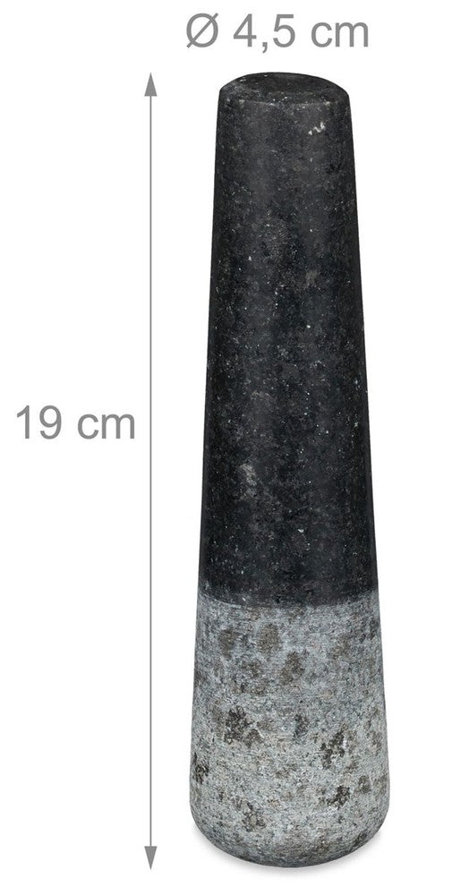 XL MÖRSER mit Stössel aus schwarzem Granit Stein Ø20cm