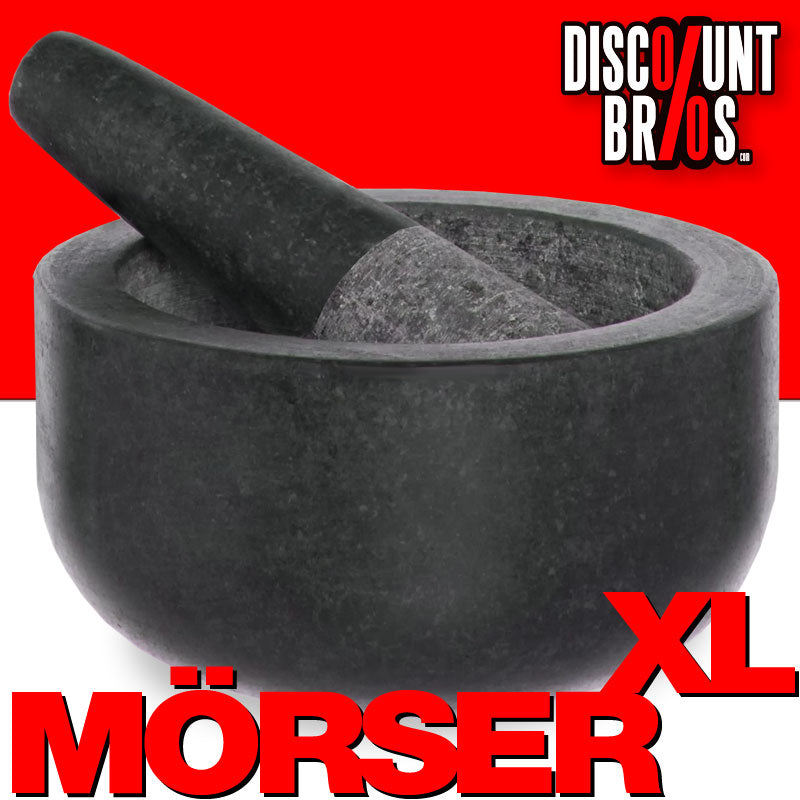 XL MÖRSER mit Stössel aus schwarzem Granit Stein Ø16cm