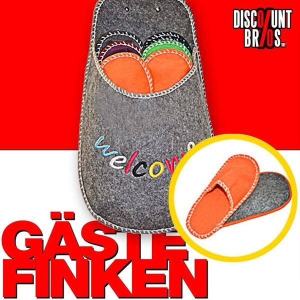 Gäste HAUSSCHUHE Welcome Finken Filz 9-tlg. Set